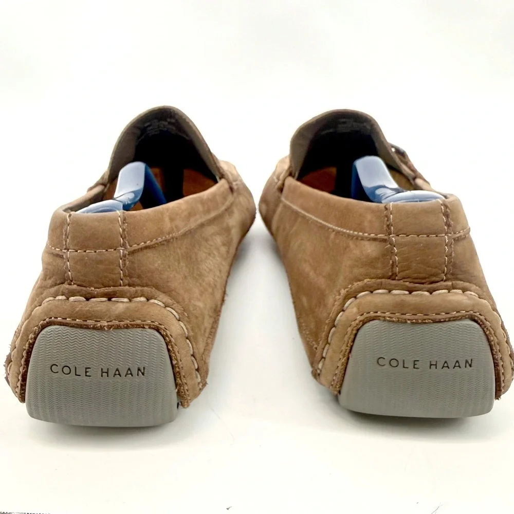 Cole Haan Grand.OS Driving Loafers Mens 9 Brown Suede Leather Horse Bit  Preppy
